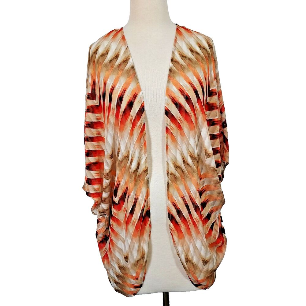 Travelers Collection by Chico’s Open Front Cardigan Sheer Womens Size S M Kimono